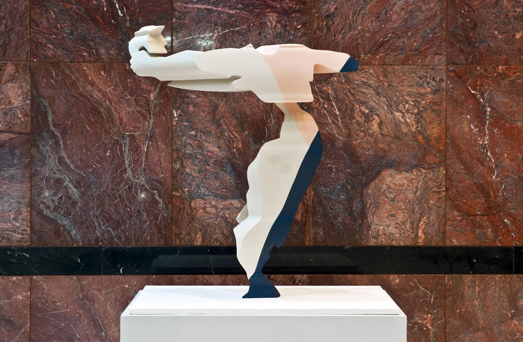 All of Leighton in Hague Blue, Lush Pink and Cornforth White. 2010-13. Marble resin composite, paint. 98 x 75 x 44 cm. Installed at One Canada Square, Canary Wharf. London. Photo: Nick Hornby  